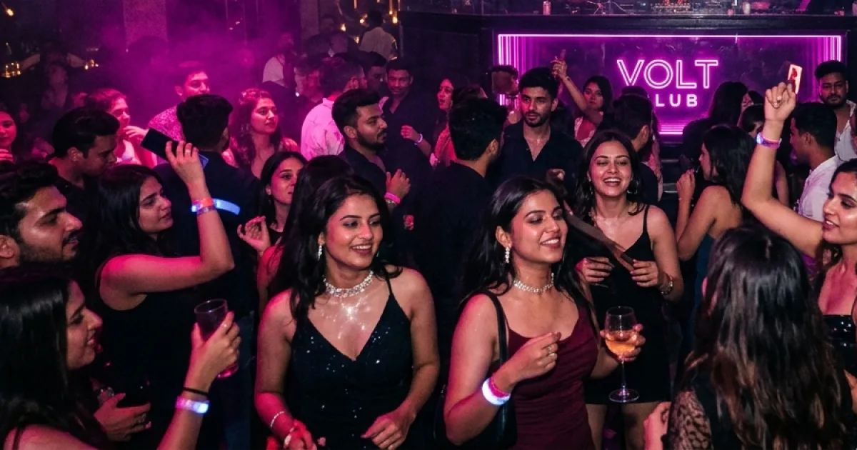 A cheerful group of friends raising their glasses at a lively party