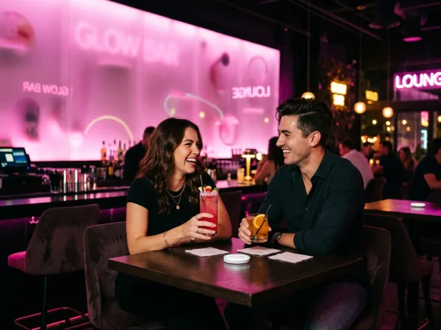 People chatting at a lounge